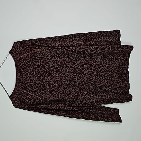 Obey medium black and brown leopard print print long sleeve shirt - Picture 5 of 7